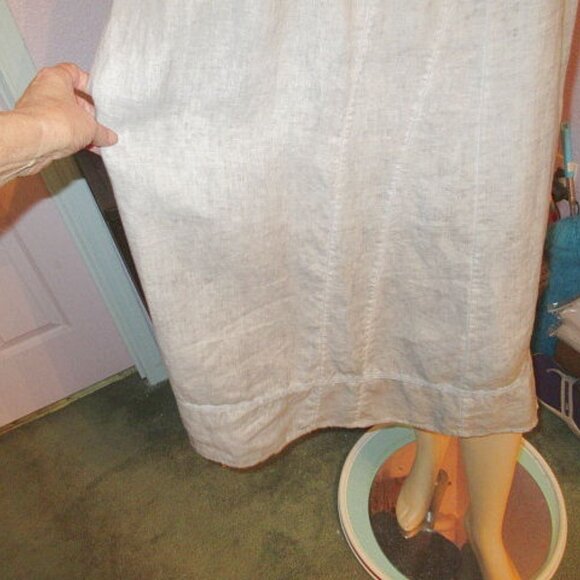 Soft Surroundings Charlene Linen Midi Dress Size M Pockets Sleeveless High Low - Picture 4 of 12